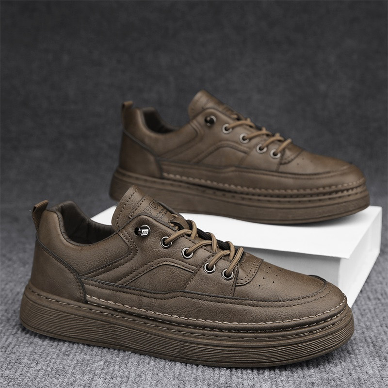 Νέα φθινοπωρινά και χειμερινά δερμάτινα αδιάβροχα παπούτσια προστασίας εργασίας Χαμηλή κοπή πάνινα παπούτσια Ευέλικτα casual ανδρικά παπούτσια