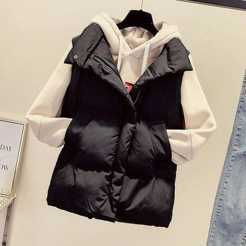 Πουπουλένιο βαμβακερό μπουφάν χειμώνας 2023 Νέα μόδα Άνετο γυναικείο φοιτητικό αμάνικο γιλέκο παλτό Κομψό, ευέλικτο γυναικείο φανελάκι