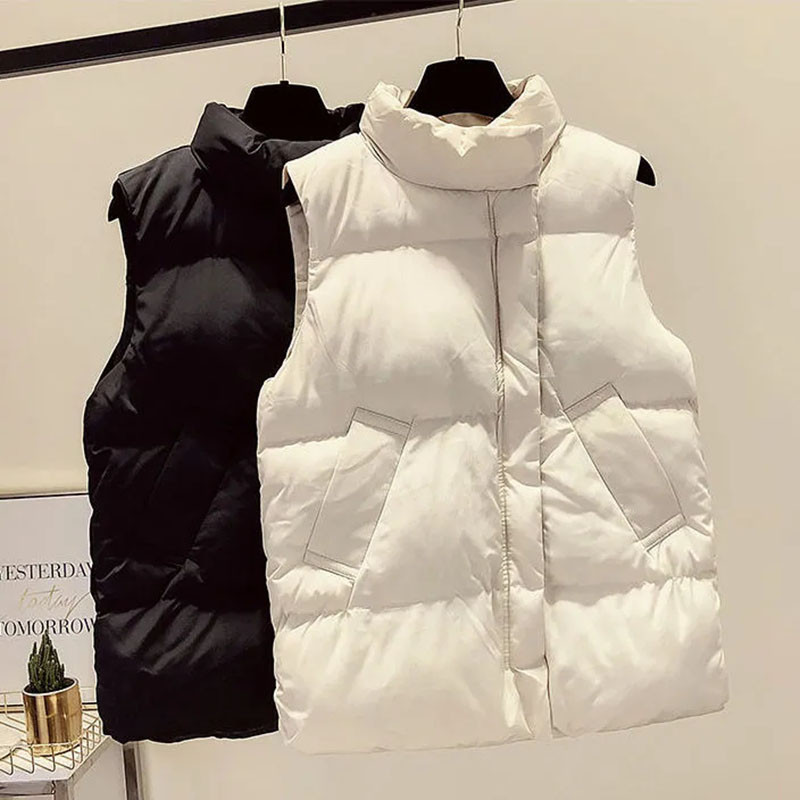 Πουπουλένιο βαμβακερό μπουφάν χειμώνας 2023 Νέα μόδα Άνετο γυναικείο φοιτητικό αμάνικο γιλέκο παλτό Κομψό, ευέλικτο γυναικείο φανελάκι