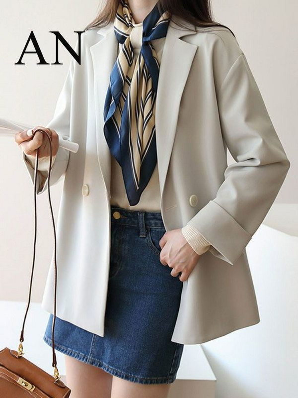 Άνοιξη Νέο σε Εξωτερικά Ρούχα Γυναικεία Μονό Κουμπί Casual Λευκό Μπουφάν Cropped Blazer Blazer για Γυναικείο Μπουφάν Γυναικείο Oversize