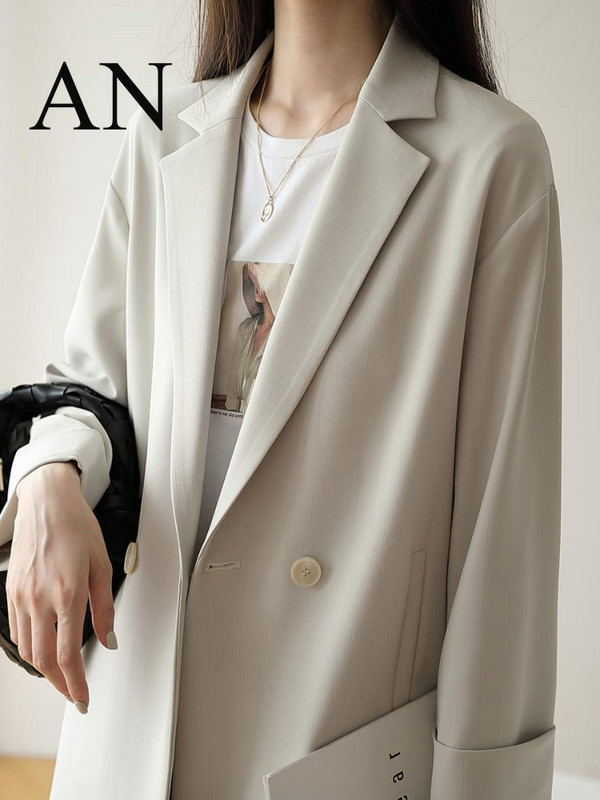 Άνοιξη Νέο σε Εξωτερικά Ρούχα Γυναικεία Μονό Κουμπί Casual Λευκό Μπουφάν Cropped Blazer Blazer για Γυναικείο Μπουφάν Γυναικείο Oversize