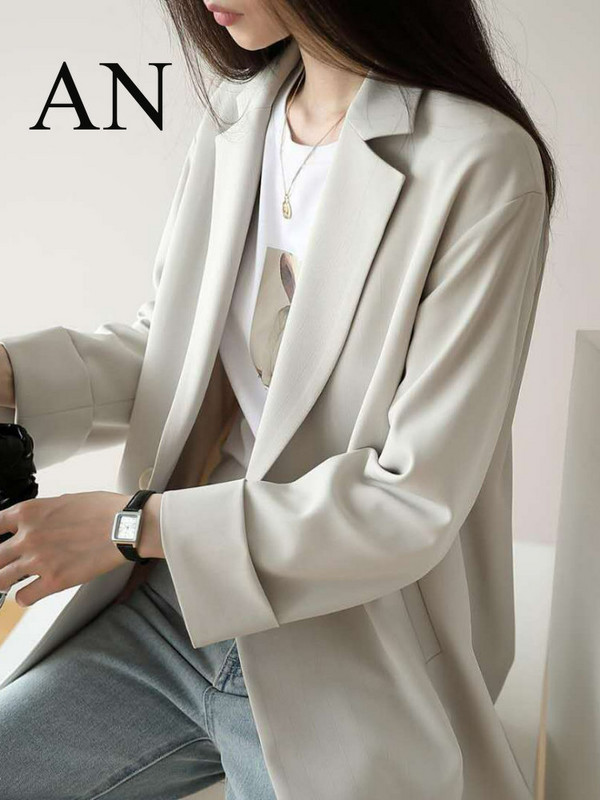 Άνοιξη Νέο σε Εξωτερικά Ρούχα Γυναικεία Μονό Κουμπί Casual Λευκό Μπουφάν Cropped Blazer Blazer για Γυναικείο Μπουφάν Γυναικείο Oversize