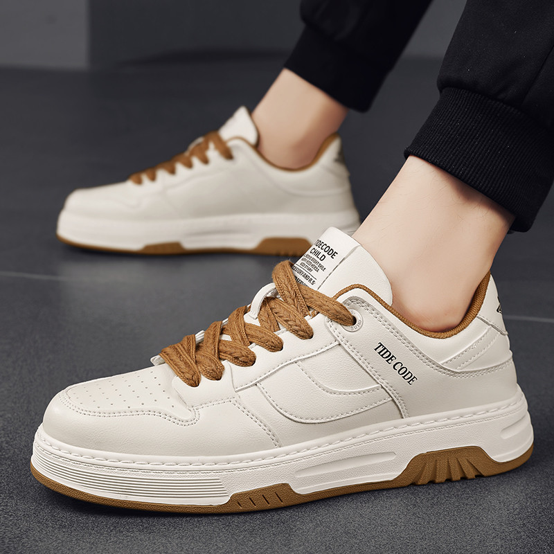 Νέα ανδρικά casual παπούτσια Απλά ανδρικά πάνινα παπούτσια Ελαφρύ PU δερμάτινο αναπνεύσιμο παπούτσι με κορδόνια λευκό επίπεδο κάτω Zapatos Para Hombres