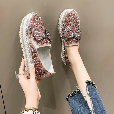 Naiste kristalljalatsid 2023 kevad Mood Bing Lace Up Naiste vabaajajalatsid Mugavad ümara ninaga platvormiga tossud valged kingad