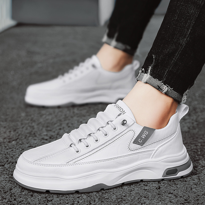 Ανδρικά πάνινα παπούτσια με άνοιξη επίπεδη κορδέλα επάνω με στρογγυλά δάχτυλα Άνετο μαλακό πάτο Ευέλικτο αντιολισθητικό δερμάτινα ανδρικά παπούτσια casual