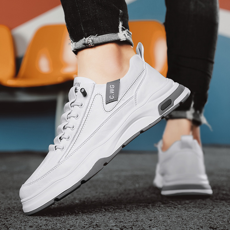 Ανδρικά πάνινα παπούτσια με άνοιξη επίπεδη κορδέλα επάνω με στρογγυλά δάχτυλα Άνετο μαλακό πάτο Ευέλικτο αντιολισθητικό δερμάτινα ανδρικά παπούτσια casual