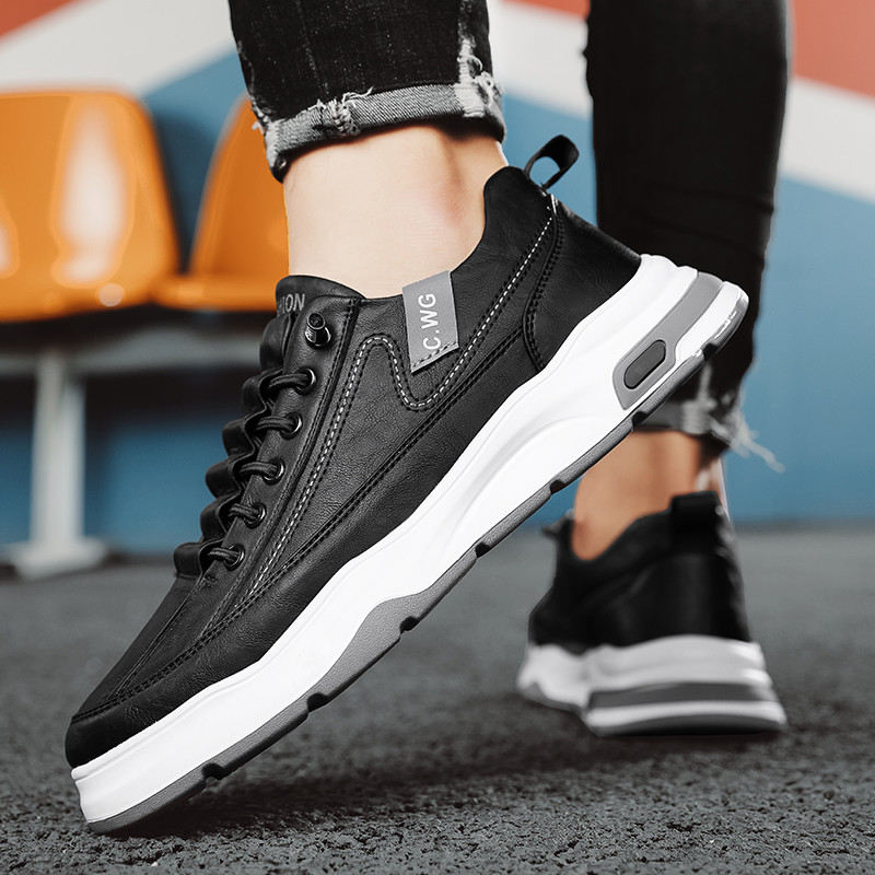 Ανδρικά πάνινα παπούτσια με άνοιξη επίπεδη κορδέλα επάνω με στρογγυλά δάχτυλα Άνετο μαλακό πάτο Ευέλικτο αντιολισθητικό δερμάτινα ανδρικά παπούτσια casual