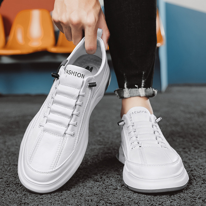 Ανδρικά πάνινα παπούτσια με άνοιξη επίπεδη κορδέλα επάνω με στρογγυλά δάχτυλα Άνετο μαλακό πάτο Ευέλικτο αντιολισθητικό δερμάτινα ανδρικά παπούτσια casual