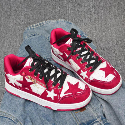 Y2K Sneakers College Γυναικεία Παπούτσια Γυναικεία Βουλκανιζέ Παπούτσια Casual Red Star Γυναικείες σχεδιαστές Άνετα Γυναικεία αθλητικά παπούτσια με κορδόνια