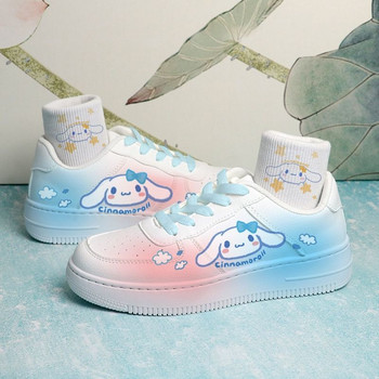 Sanrio Cinnamoroll Fade Vulcanized Shoes Anime Kawaii Skate Shoes Y2k Girl Cartoon Fashion Sneakers Women Soft Sole Flat Shoes