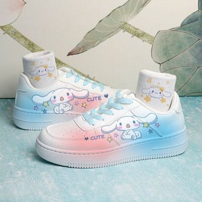 Sanrio Cinnamoroll Fade Vulkanizált Cipők Anime Kawaii Skate Cipők Y2k Lány Rajzfilm Divat Cipők Női Puha Talp Lapos Cipők