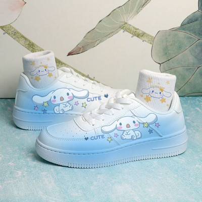 Sanrio Cinnamoroll Fade Vulcanized Παπούτσια Anime Kawaii Skate Παπούτσια Y2k Girl Cartoon Fashion Sneakers Γυναικεία μαλακή σόλα Flat παπούτσια