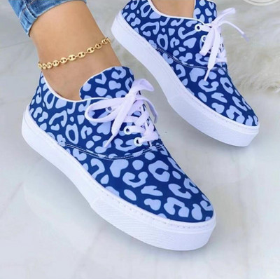 6 Χρώματα Lovely Girls Canvas Sneakers Καρό Zebra Print Γυναικεία Παπούτσια Lace-up Sneakers Light Plus Size 43 Walking Vulcanized Shoes