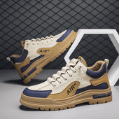 Ανδρικά πάνινα παπούτσια πλατφόρμας 2023 Μοντέρνα ανδρικά αθλητικά παπούτσια Δερμάτινη παχιά σόλα Άνετα casual παπούτσια για τρέξιμο Αθλητικά παπούτσια