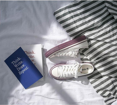 Λευκά γυναικεία καλοκαιρινά αθλητικά παπούτσια Γυναικεία casual παπούτσια Καμβάς Βουλκανιζέ Παπούτσια Flats Φοιτητικά παπούτσια υπέροχες εσπαντρίγιες τένις