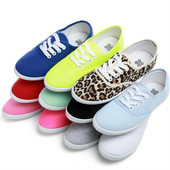 Pantofi de damă Pantofi de pânză Pantofi ocazionali cu șireturi Pantofi albi pentru femei Pantofi albi de culoare bomboană Pantofi respirabili Espadrile de damă