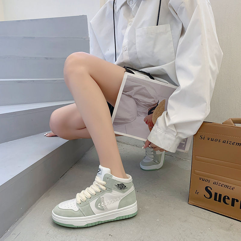 Proljeće 2023. Visoke cipele za dasku Novi stil Svestrane udobne cipele s okruglom glavom na vezanje i ravnim dnom, niske cipele za slobodno vrijeme.