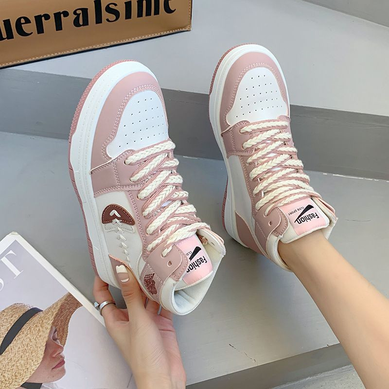 Proljeće 2023. Visoke cipele za dasku Novi stil Svestrane udobne cipele s okruglom glavom na vezanje i ravnim dnom, niske cipele za slobodno vrijeme.