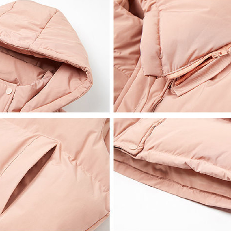 Γιλέκα με κουκούλα Γυναικεία γιλέκα Μινιμαλιστικά Χειμερινά χοντρά γλυκά, στερεά ιδιοσυγκρασία Παντός αγώνα Teens College High Street Ρούχα Kpop Trendy