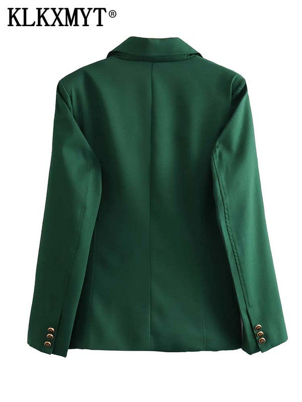 TRAF Γυναικείο παλτό blazer 2023 Νέα μόδα Διπλά μπλέιζερ γραφείου Φθινοπωρινό μπουφάν Casual Γυναικείο Νέο σε Εξωτερικά Ενδύματα Κομψά μπλουζάκια