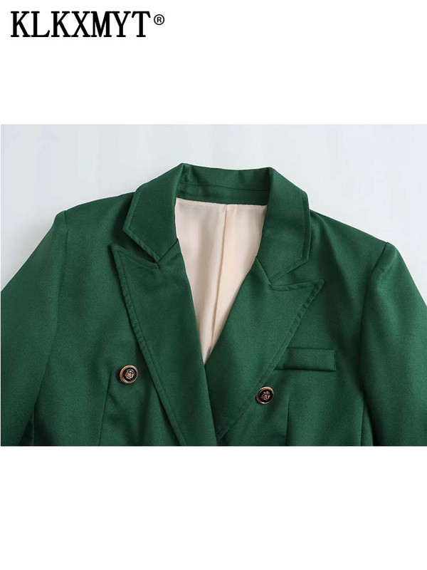 TRAF Γυναικείο παλτό blazer 2023 Νέα μόδα Διπλά μπλέιζερ γραφείου Φθινοπωρινό μπουφάν Casual Γυναικείο Νέο σε Εξωτερικά Ενδύματα Κομψά μπλουζάκια