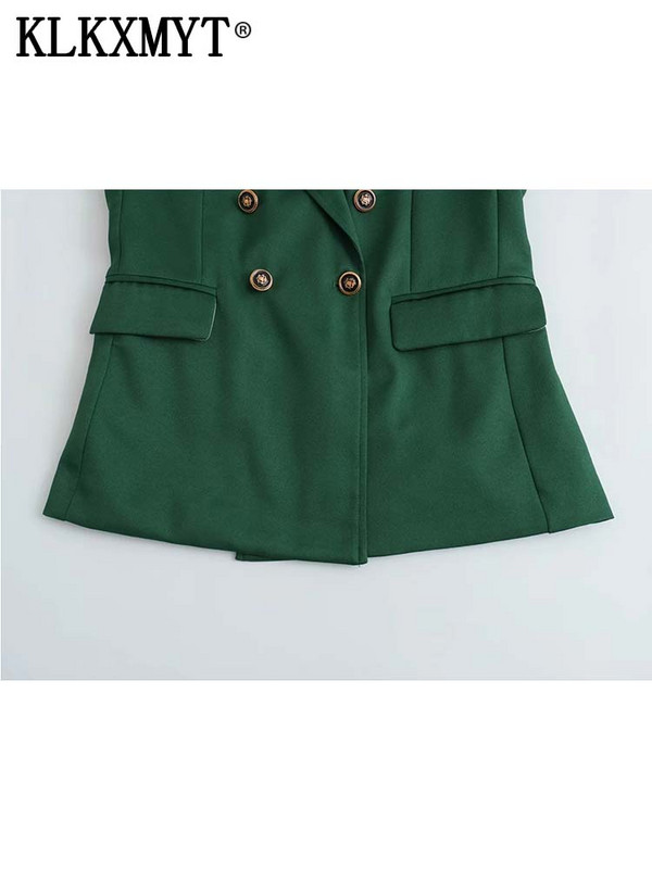 TRAF Γυναικείο παλτό blazer 2023 Νέα μόδα Διπλά μπλέιζερ γραφείου Φθινοπωρινό μπουφάν Casual Γυναικείο Νέο σε Εξωτερικά Ενδύματα Κομψά μπλουζάκια