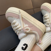 Pantofi roz Pantofi cu platformă de modă coreeană pentru femei Sport, casual, vintage, drăguț, vulcanizat, Kawaii, Lolita, Harajuku, designer