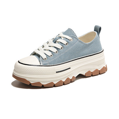 Γυναικεία παπούτσια 2023 Μόδα Μονόχρωμα Γυναικεία Βουλκανιζέ Παπούτσια Υπαίθρια Αθλητικά Παπούτσια Γυναικεία Lace Up Casual Sneakers πλατφόρμας