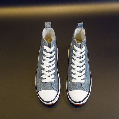 2022 Γυναικεία παπούτσια με κορδόνια με κορδόνια για κορίτσια με κορδόνια φθινοπώρου casual, λευκά παπούτσια καμβά Μόδας ψηλά τοπ Plus size παπούτσια για γυναίκες