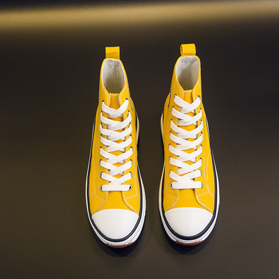 2022 Γυναικεία παπούτσια με κορδόνια με κορδόνια για κορίτσια με κορδόνια φθινοπώρου casual, λευκά παπούτσια καμβά Μόδας ψηλά τοπ Plus size παπούτσια για γυναίκες