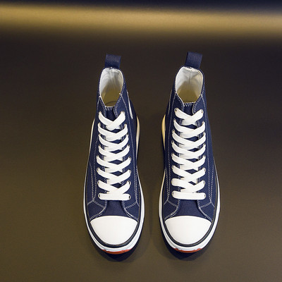 2022 Γυναικεία παπούτσια με κορδόνια με κορδόνια για κορίτσια με κορδόνια φθινοπώρου casual, λευκά παπούτσια καμβά Μόδας ψηλά τοπ Plus size παπούτσια για γυναίκες