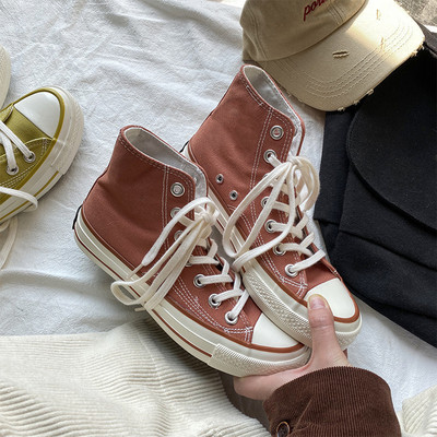 Unisex kõrged naiste lõuendjalatsid Meeste vabaaja sörkimisjalatsid Tudengite Vulcanize kingad Nööritavad naiste tossud Zapatos De Mujeres