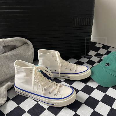 Unisex kõrged naiste lõuendjalatsid Meeste vabaaja sörkimisjalatsid Tudengite Vulcanize kingad Nööritavad naiste tossud Zapatos De Mujeres