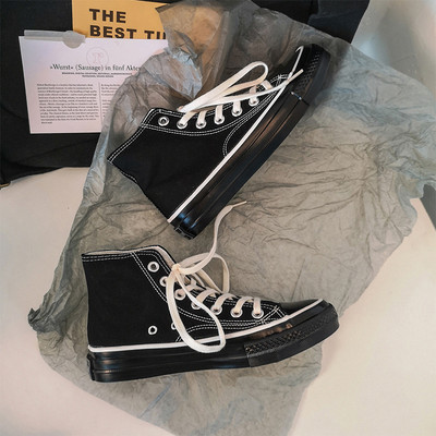 Unisex kõrged naiste lõuendjalatsid Meeste vabaaja sörkimisjalatsid Tudengite Vulcanize kingad Nööritavad naiste tossud Zapatos De Mujeres