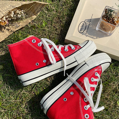 Unisex kõrged naiste lõuendjalatsid Meeste vabaaja sörkimisjalatsid Tudengite Vulcanize kingad Nööritavad naiste tossud Zapatos De Mujeres