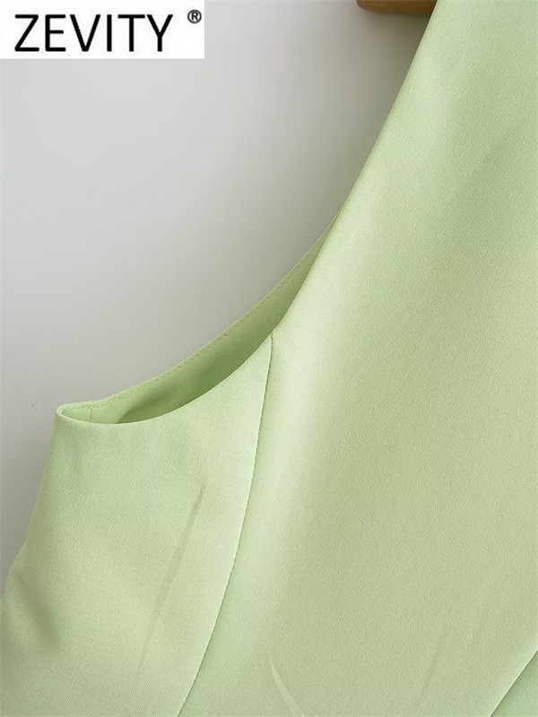 Zevity naiste mood, V kaelus, massiivne asümmeetriline rinnaga õhuke vestiga jakk kontori naistele, varrukateta vabaaja mantlid CT4371