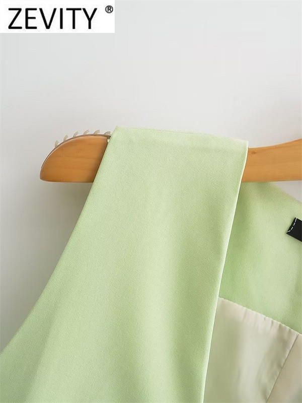 Zevity naiste mood, V kaelus, massiivne asümmeetriline rinnaga õhuke vestiga jakk kontori naistele, varrukateta vabaaja mantlid CT4371