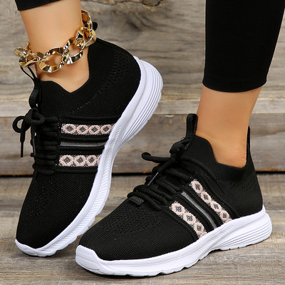 Ženske pletene prozračne tenisice Lagane neklizajuće sportske tenisice za žene Jesen 2023 Ležerne cipele Zapatillas Mujer