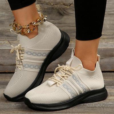 Ženske pletene prozračne tenisice Lagane neklizajuće sportske tenisice za žene Jesen 2023 Ležerne cipele Zapatillas Mujer