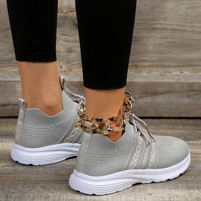 Ženske pletene prozračne tenisice Lagane neklizajuće sportske tenisice za žene Jesen 2023 Ležerne cipele Zapatillas Mujer