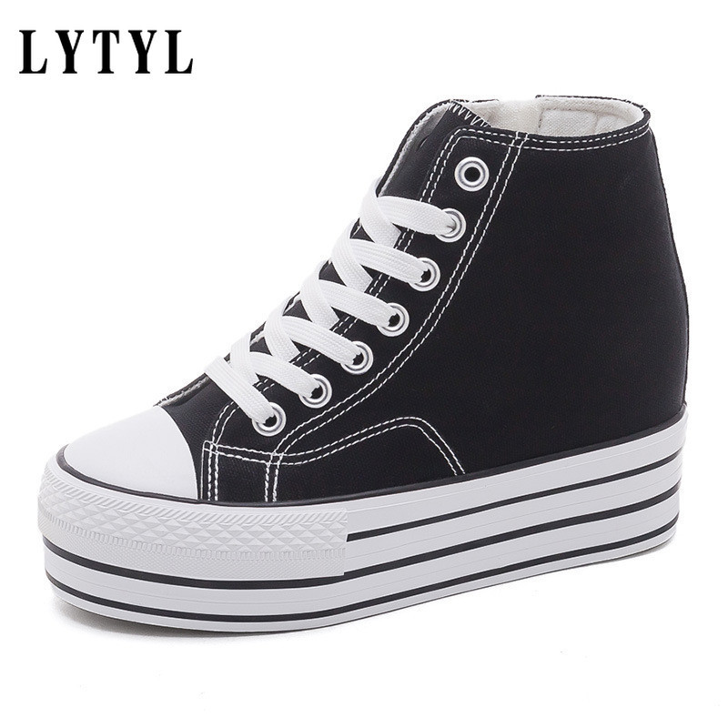 Νέα γυναικεία πάνινα παπούτσια με σφήνες τζιν Πλατφόρμα casual παπούτσια Μόδα Γυναικεία με φερμουάρ στο πλάι Βουλκανιζέ παπούτσι με χοντρό κάτω μέρος για πάνινα παπούτσια B1-81