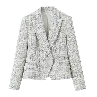 TRAF naiste tekstuuriga kaherealine bleisermantel 2023. aasta vintage pikkade varrukatega sälkudega topid Naiste šikid kontorinaiste ülerõivad