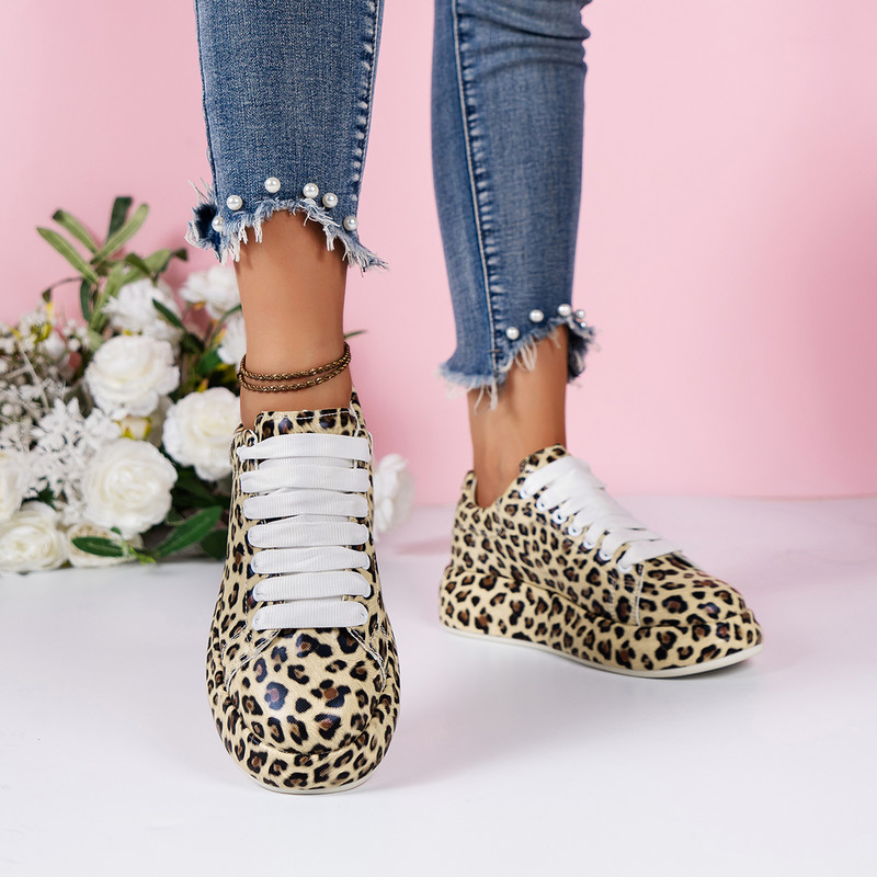 Pantofi de tenis pentru femei, cu leopard, de primăvară, toamnă, pantofi sport respirabili, pentru doamne, mers, alergare, pantofi casual, pantofi pentru femei
