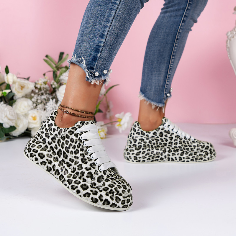 Pantofi de tenis pentru femei, cu leopard, de primăvară, toamnă, pantofi sport respirabili, pentru doamne, mers, alergare, pantofi casual, pantofi pentru femei