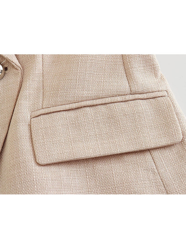 TRAF Απλό Γυναικείο παλτό μονόχρωμο ζιβάγκο 2023 Office Lady Κομψό μακρυμάνικο μπουφάν με διπλό στήθος Μόδα μπλούζες με εγκοπές