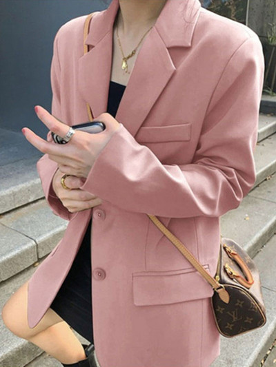 Blazer elegant kaki pentru femei 2023, haine noi pentru exterior, toamnă, moda coreeană, sacouri mici, pentru femei, ocazional, cu mânecă lungă.