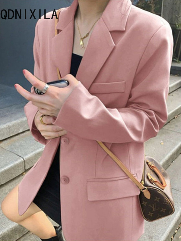 Blazer elegant kaki pentru femei 2023, haine noi pentru exterior, toamnă, moda coreeană, sacouri mici, pentru femei, ocazional, cu mânecă lungă.