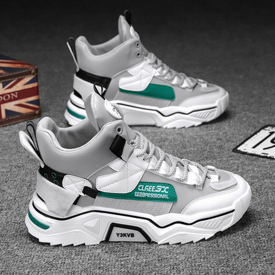 2021. aasta paksu tallaga meeste spordijalatsid vabaajajalatsid Sügisesoe moevärviga Sobivad kõrged kingad Meeste trendikad isakingad