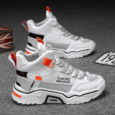 2021. aasta paksu tallaga meeste spordijalatsid vabaajajalatsid Sügisesoe moevärviga Sobivad kõrged kingad Meeste trendikad isakingad