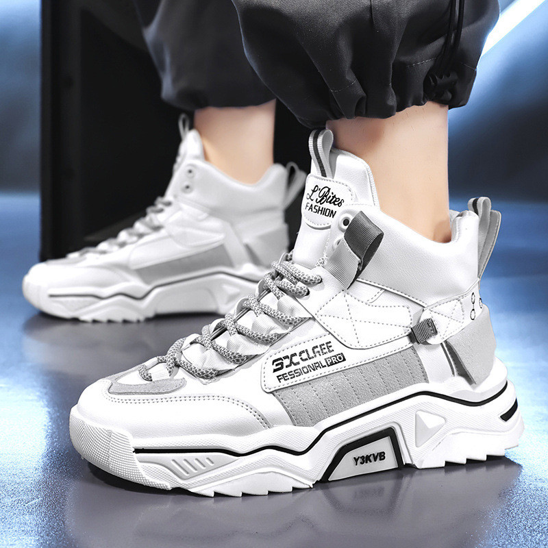 2021. aasta paksu tallaga meeste spordijalatsid vabaajajalatsid Sügisesoe moevärviga Sobivad kõrged kingad Meeste trendikad isakingad